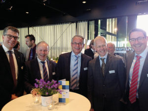 (de gauche à droite) Michael Gehrken, Competentia; Hans-Peter Hadorn, Schweiz. Rheinhäfen; Nicolas Perrin, SBB Cargo; Frank Furrer, VAP; Martin Dätwyler, Log.cluster Region Basel